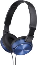 sony mdr zx310l lightweight folding headband type headphones blue photo