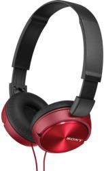sony mdr zx310r lightweight folding headband type headphones red photo