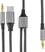 4smarts active audio cable matchcord usb c and 35mm to 35mm connector 1m textile black photo