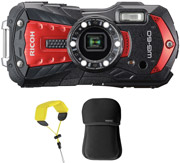 ricoh wg 60 tough waterproof digital camera case and strap bundle red photo
