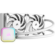 corsair cw 9060078 ww icue h100i rgb elite liquid cpu cooler 240mm white photo