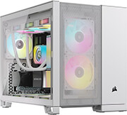 case corsair 2500d airflow dual chamber tempered glass midi tower white photo