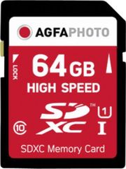 agfaphoto high speed 64gb sdxc card class 10 uhs i u1 v30 photo