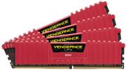 ram corsair cmk32gx4m4a2400c14r vengeance lpx red 32gb 4x8gb ddr4 2400mhz quad channel kit photo