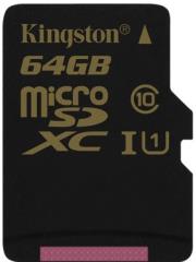 kingston sdca10 64gbsp 64gb micro sdhc cl10 uhs i single pack photo