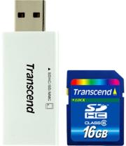 transcend 16gb secure digital high capacity class 6 card reader photo