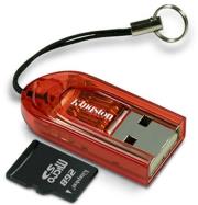 kingston usb microsd reader red 2gb micro sd card photo