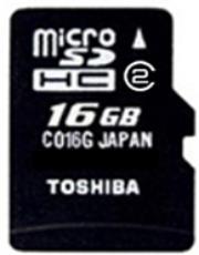 toshiba 16gb micro sd high capacity class 2 photo