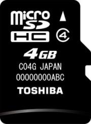 toshiba 4gb micro sd high capacity class 4 photo
