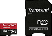 transcend ts64gusdu1 64gb micro sdxc class 10 uhs i 400x premium with adapter photo