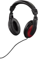 hama 93031 over ear stereo headphones hk 3031 black red photo