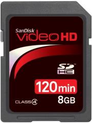 sandisk 8gb video hd secure digital class 4 photo