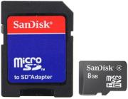 sandisk 8gb micro secure digital high capacity with adapter photo