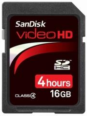 sandisk 16gb video hd secure digital class 4 photo