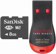 sandisk 8gb memory stick micro m2 with reader photo