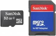 sandisk 32gb micro sd high capacity with sd adapter class 4 sdsdqm 032g b35a photo