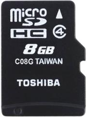 toshiba 8gb micro sd high capacity class 4 with adapter photo