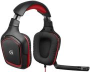 logitech g230 gaming headset red photo