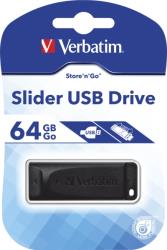 verbatim 98698 slider 64gb usb20 drive black photo