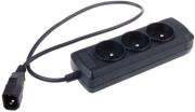 extreme media nsp 0517 power strip 3 sockets for ups system iec connector black photo