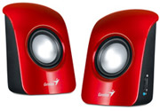 genius sp u115 stereo usb powered speakers red photo
