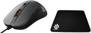 steelseries rival 300 optical gaming mouse silver surface qck photo