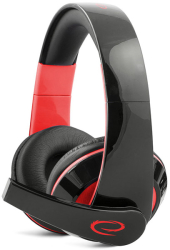 esperanza egh300r stereo headphones with microphone for gamers condor red photo