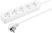 esperanza tl121 titanum 5 way socket with surge protection and ground pin 3m white photo