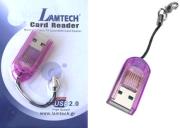 lamtech micro sd tf mini card reader purple photo