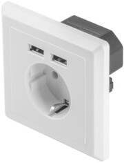 lanberg ac wall socket with 2 port usb charger photo