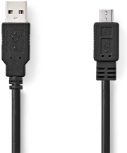 nedis ccgp60500bk50 usb 20 cable a male micro b male 5m black photo