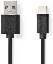 nedis ccgp60600bk01 usb 20 cable type c male a male 01m black photo