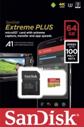sandisk sdsqxbg 064g gn6ma extreme plus a1 64gb micro sdxc uhs i u3 with adapter photo