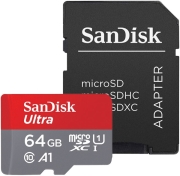 sandisk sdsquar 064g gn6ma 64gb ultra a1 micro sdxc u1 class 10 with adapter photo