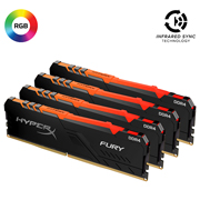 ram hyperx hx430c16fb3ak4 128 fury rgb 128gb 4x32gb ddr4 3000mhz quad kit photo