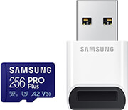 samsung mb md256kb ww pro plus 256gb micro sdxc 2021 uhs i u3 v30 a2 usb adapter