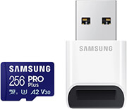 samsung mb md256sb ww pro plus 256gb micro sdxc 2023 uhs i u3 v30 a2 usb reader