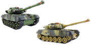 rc infrared battle tank 2 pieces set green and beige