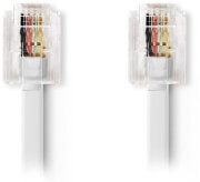 nedis tcgp90200wt50 telecom cable rj11 male rj11 male 5m white photo