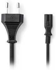 nedis pcgp11040bk20 power cable euro plug iec 320 c7 2m black photo