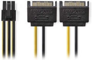 nedis ccgp74205va015 internal power cable 2x sata 15 pin male pci express female 015m photo