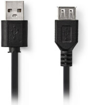 nedis ccgt60010bk30 usb 20 cable a male usb a female 3m black photo