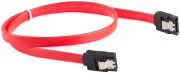 lanberg sata data ii 3gb s f f cable metal clips red 50cm photo