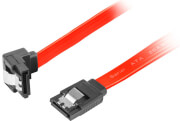 lanberg sata data ii 3gb s f f cable metal clips angled red 70cm photo