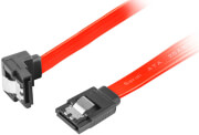lanberg sata data iii 6gb s f f cable metal clips angled red 30cm photo