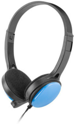 ugo usl 1221 on ear headset with mic blue photo