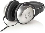 nedis hpwd1201bk over ear headphones silver black photo