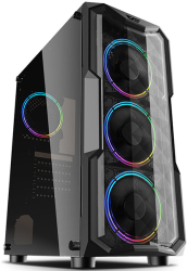 case innovator aquarius acrylic front panel with three fans photo