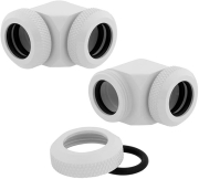 corsair hydro x fitting hard xf 90 angled glossy white 2 pack 12mm od compression photo