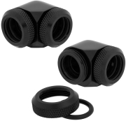 corsair hydro x fitting hard xf 90 angled black 2 pack 14mm od compression photo